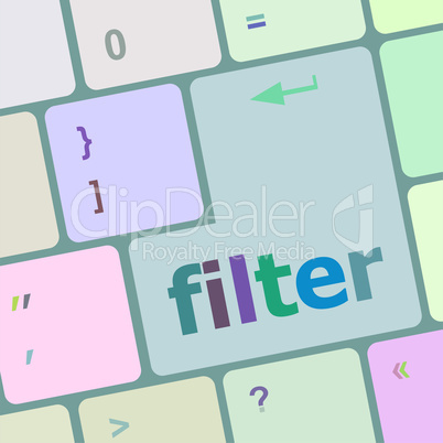 filter button on computer pc keyboard key