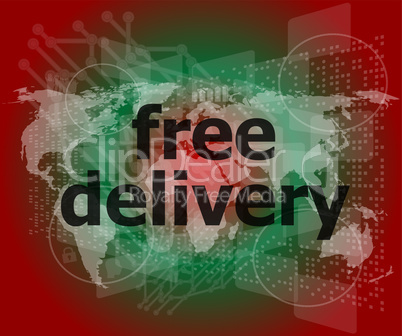 free delivery word on a virtual digital background