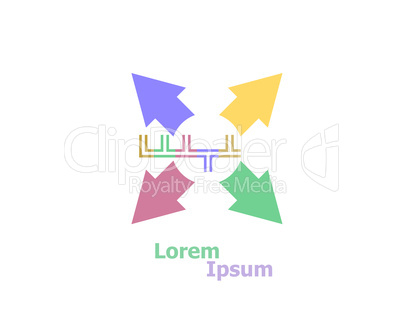 Abstract logo design template. Science technology, Teamwork, Social Network, Community.