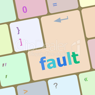 fault button on computer pc keyboard key