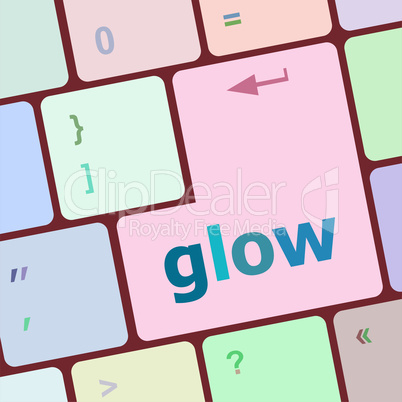 glow word on keyboard key, notebook computer button