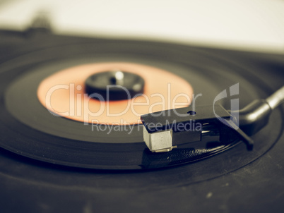 Vintage looking Vinyl record on turntable Vintage looking Vinyl record on turntable