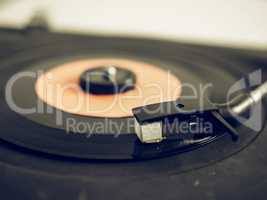 Vintage looking Vinyl record on turntable