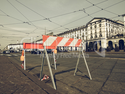 Vintage looking Roadworks sign