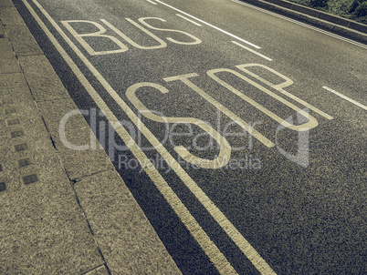 Vintage looking Bus stop sign