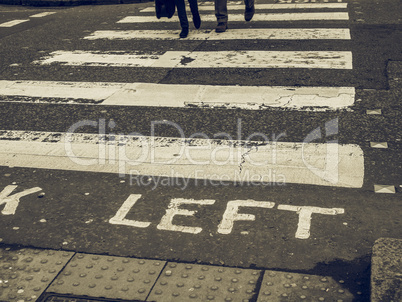 Vintage looking Look Left sign