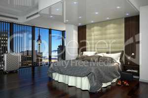 3d rendering - hotel room - bedroom