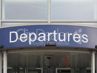 Departures door at airport