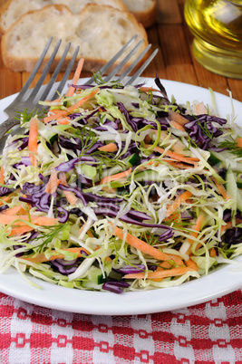 salad of red and white cabbage