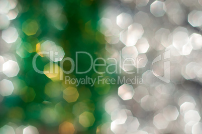 green and white bokeh lights defocused, abstract background