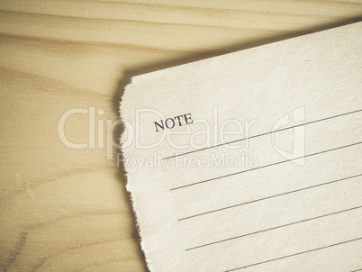 Vintage looking Blank note book page