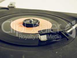 Vintage looking Vinyl record on turntable