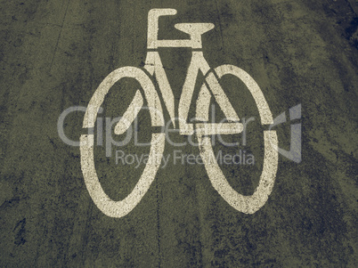 Vintage looking Bike lane sign