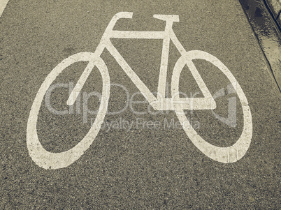 Vintage looking Bike lane sign