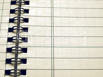 Vintage looking Blank notebook page