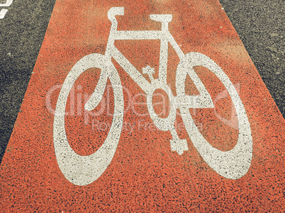 Vintage looking Bike lane sign