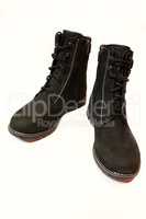black men's winter boots isolated