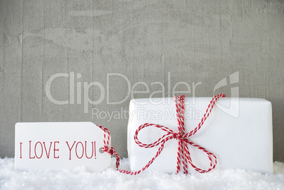 One Gift, Urban Cement Background, Text I Love You