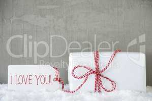 One Gift, Urban Cement Background, Text I Love You