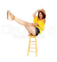 Woman lifting up her legs.