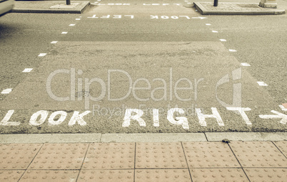 Vintage looking Look Right sign Vintage looking Look Right sign
