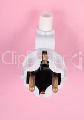 european Outlet Plug on pink background