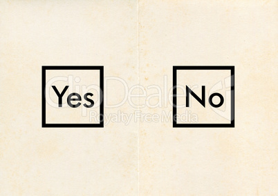 Ballot paper with Yes and No