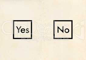 Ballot paper with Yes and No