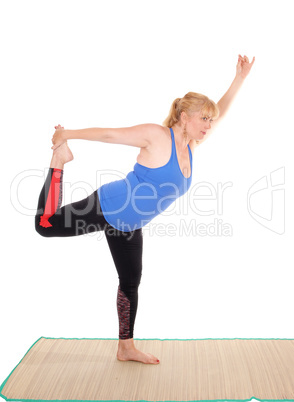 Yoga trainer showing poses.