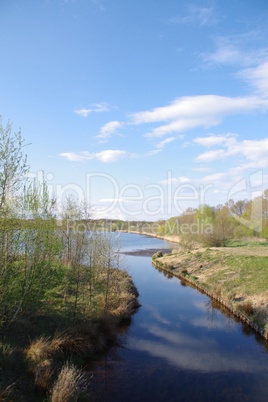 Spring in the Cospudener lake in Leipzig