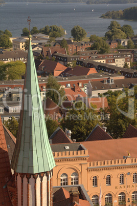 view of the city of Schwerin, townscape