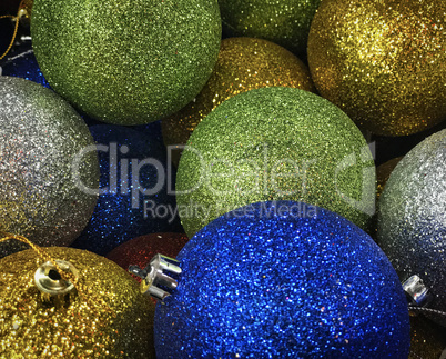 Shiny Christmas decorations, full frame