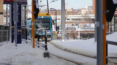 Light Rail train in Winter