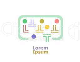 Abstract logo design template. Science technology, Teamwork, Social Network, Community.