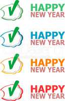 Happy New Year xmas design elements. Great design element for congratulation cards, banners and flyers.