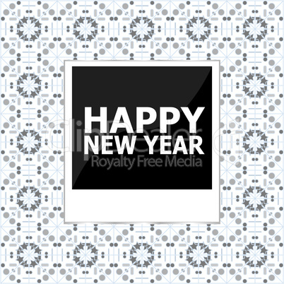 Happy New Year lettering Greeting Card. Photo Frame