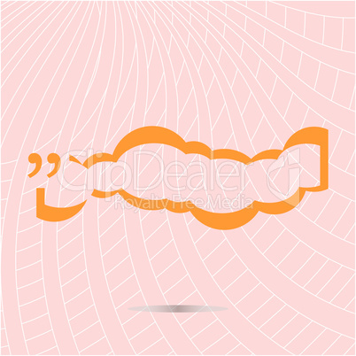 abstract background. Quotation Mark Speech Bubble. Quote sign icon
