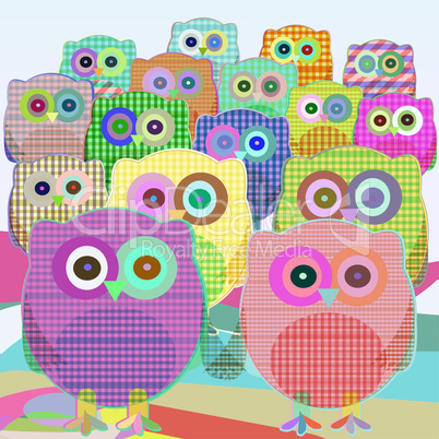 Cute Owls family set