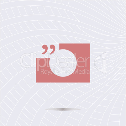 Quotation Mark Speech Bubble. Quote sign icon.