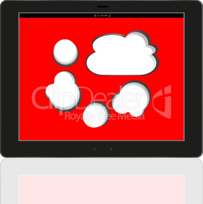 Cloud-computing connection on the digital tablet pc. Conceptual image