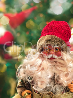 Smiling Santa Claus in glasses