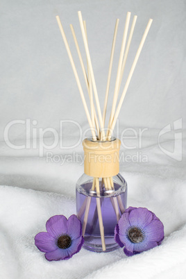 Wellness, Duftöl mit lila Blüten