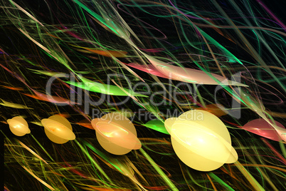 Fractal image "Glowing balls"