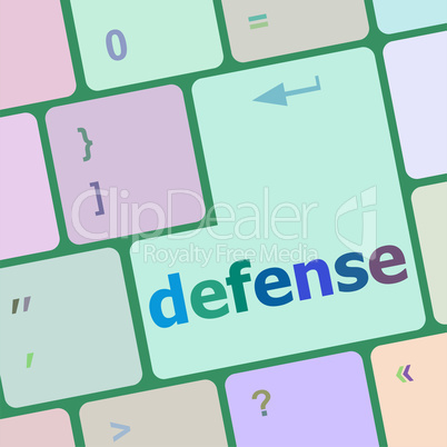 computer keyboard keys with word defense