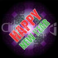 Beautiful text design of Happy New Year on abstract background.