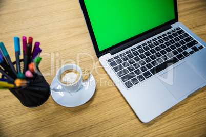 Laptop computer on working place desk