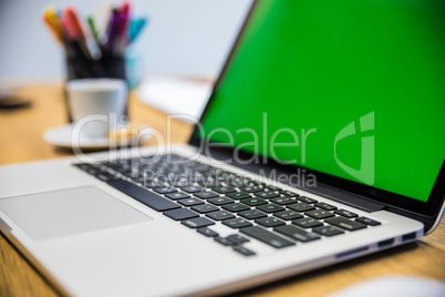 Laptop computer on working place desk