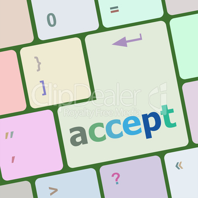 accept on computer keyboard key enter button
