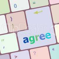 concept of to agree something, with message on enter key of keyboard