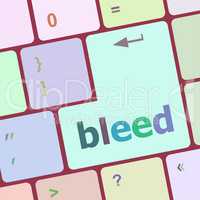 bleed word on keyboard key, notebook computer button